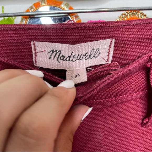 MADEWELL Emmett wide leg cropped red pants - Picture 7 of 9